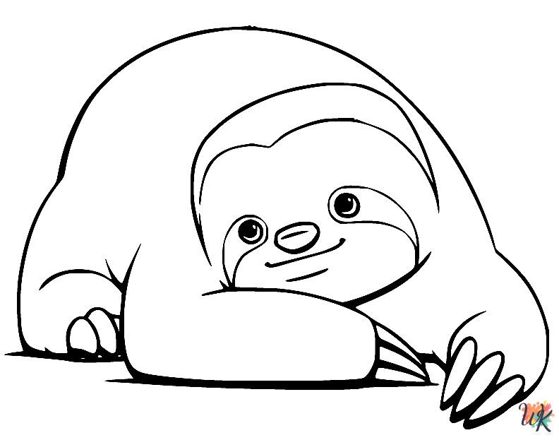 free Sloth coloring pages pdf