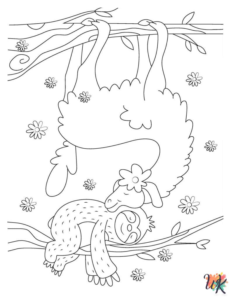 printable Sloth coloring pages