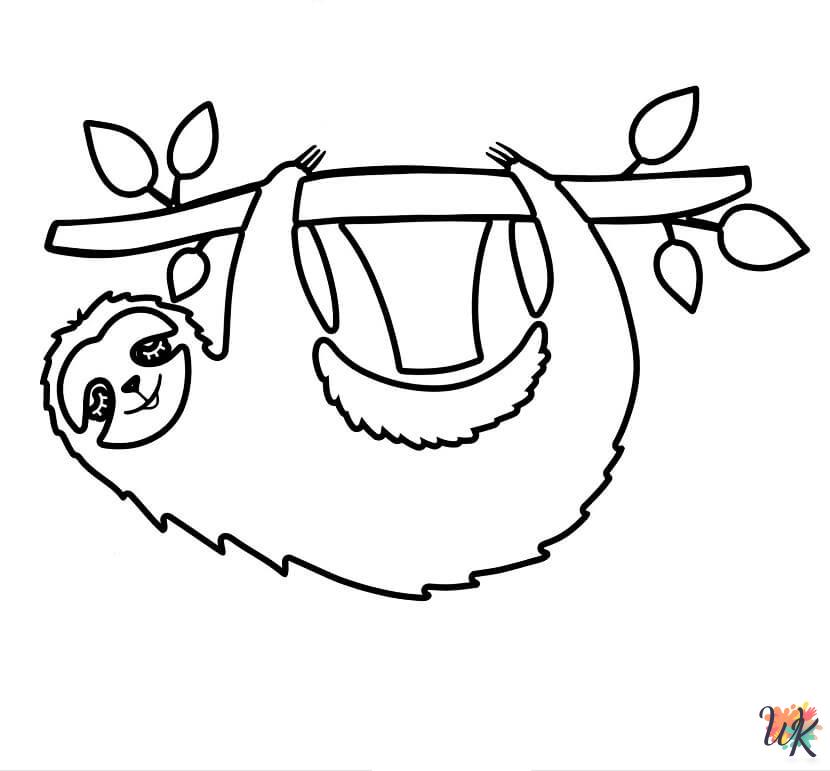 Sloth adult coloring pages
