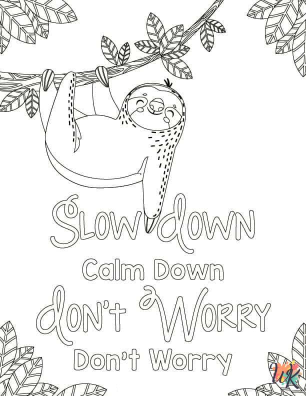 printable Sloth coloring pages for adults