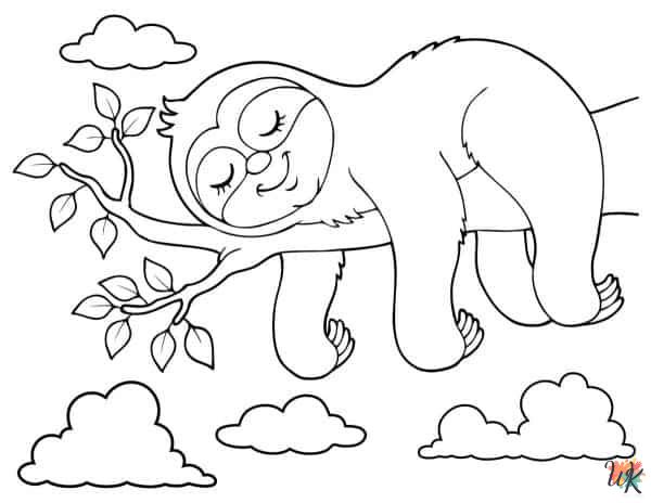Sloth adult coloring pages