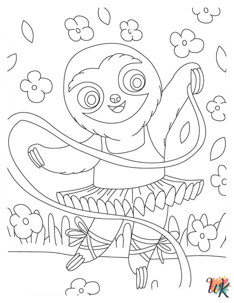 adult Sloth coloring pages