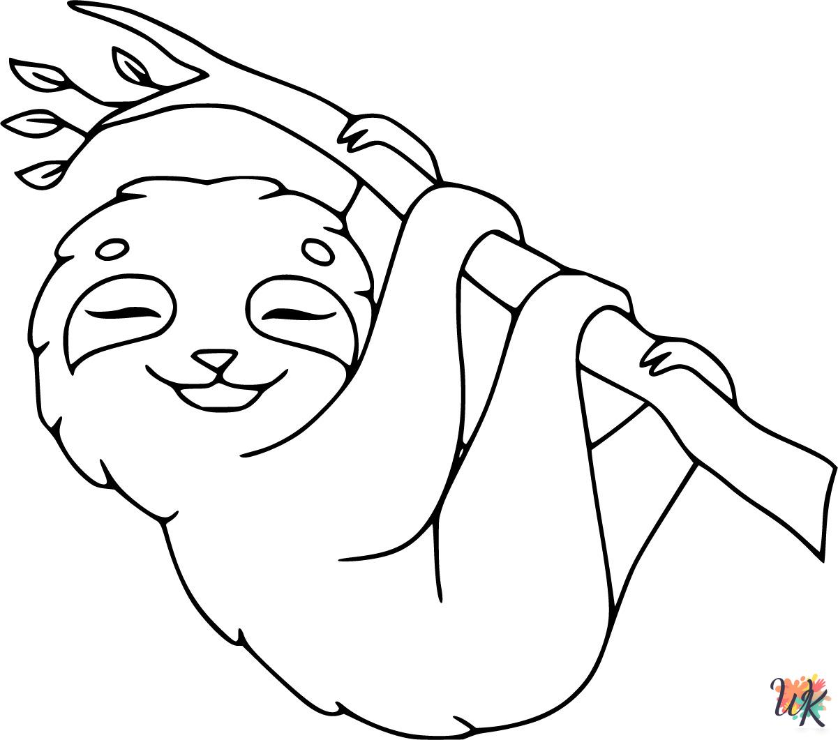 Sloth coloring pages for adults pdf