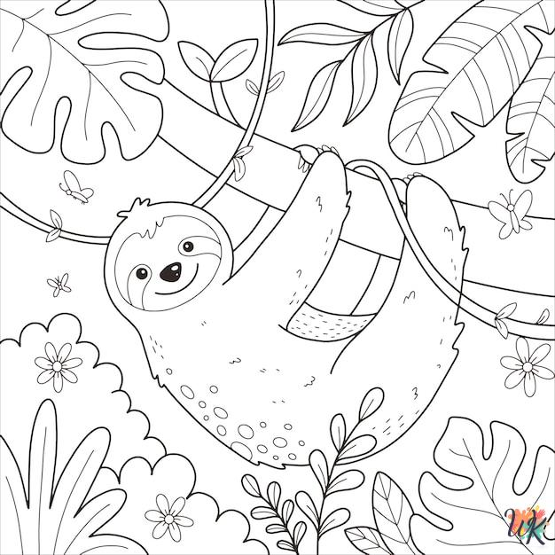 Sloth coloring pages free printable