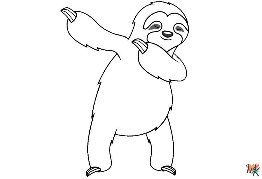 free printable Sloth coloring pages