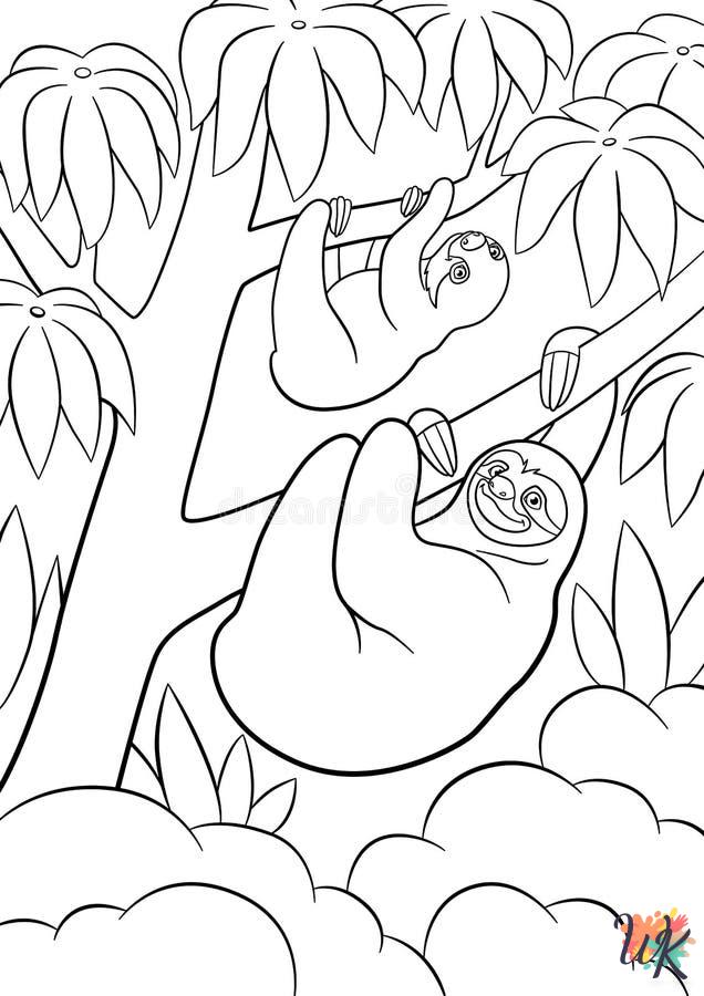 free Sloth coloring pages printable