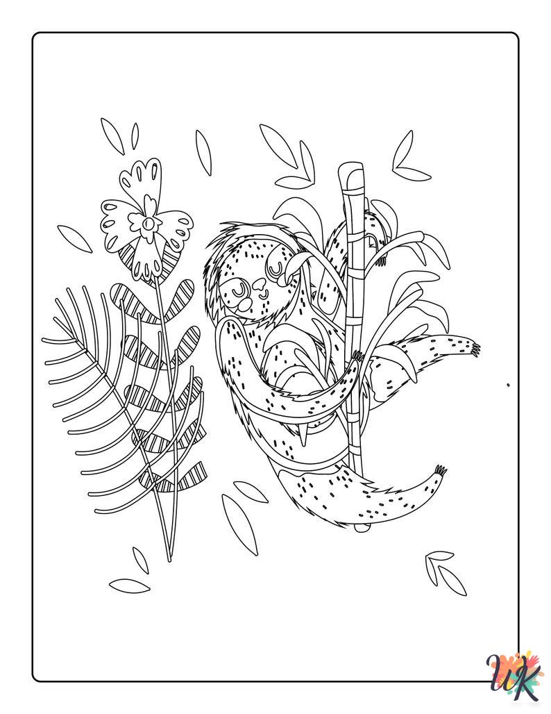 free Sloth printable coloring pages
