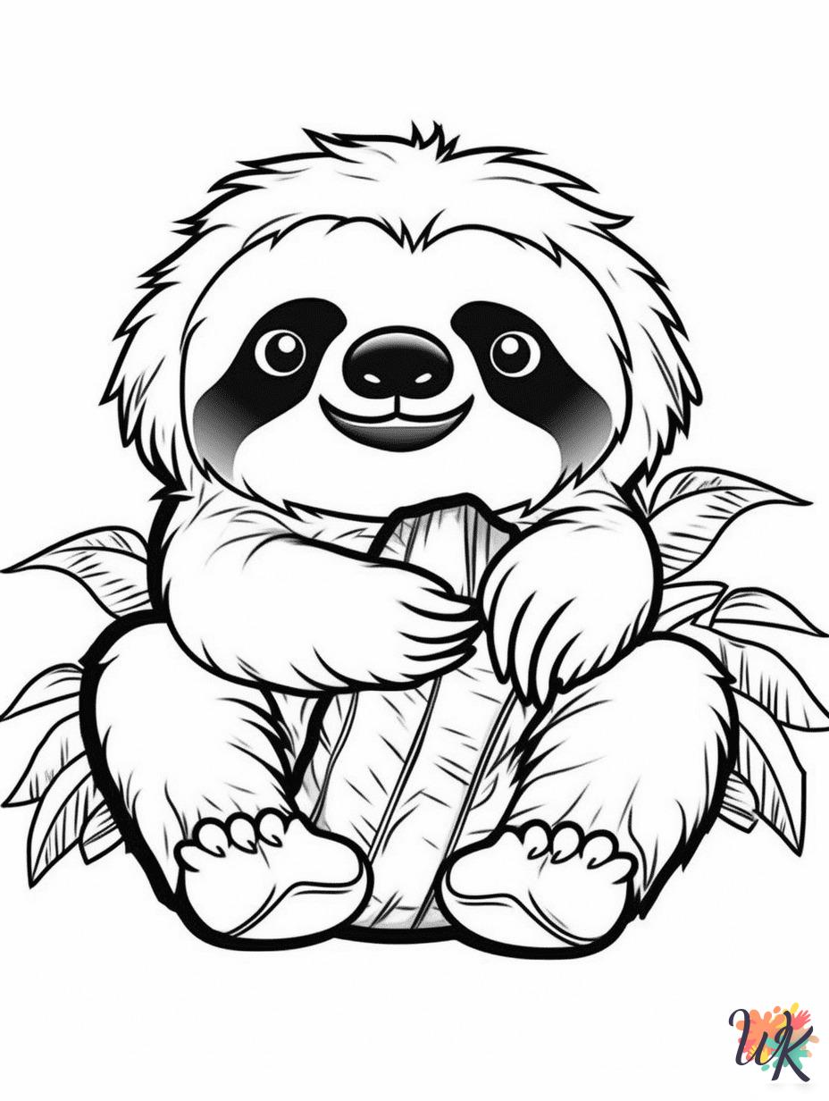 Sloth cards coloring pages