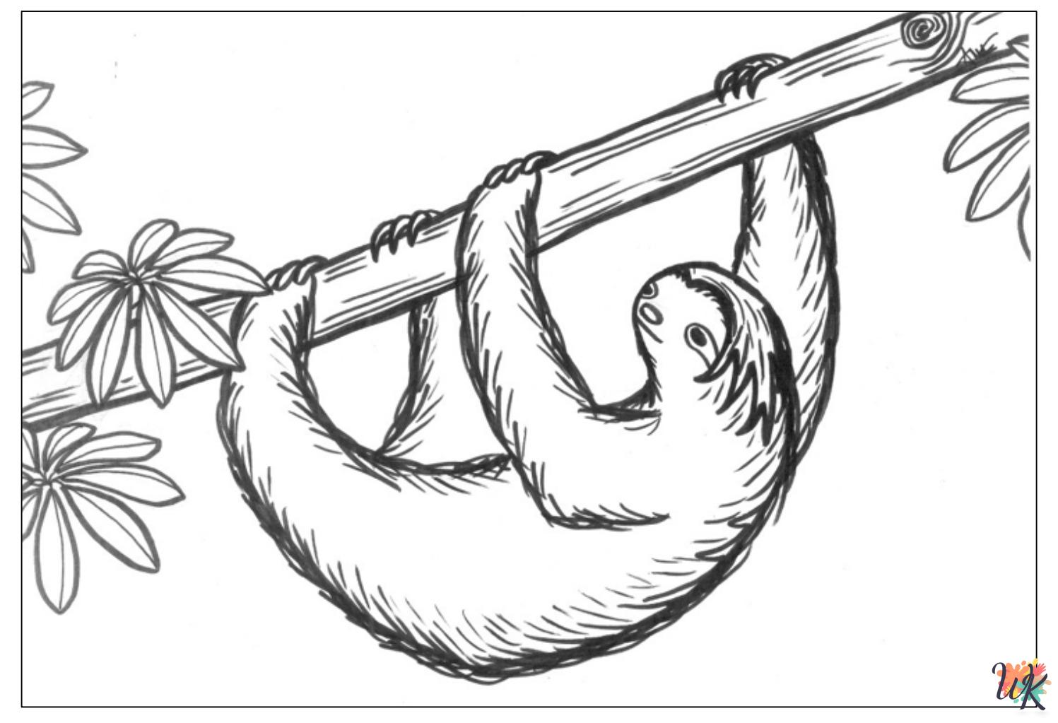 free Sloth coloring pages
