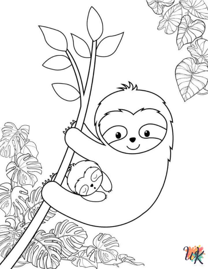 Sloth coloring pages pdf