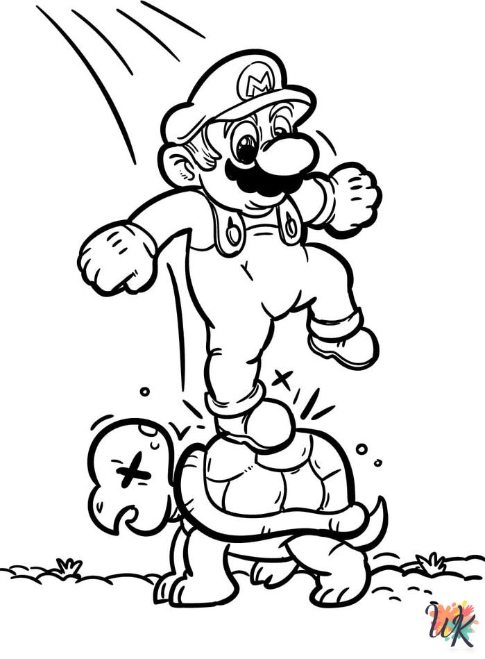 detailed Mario coloring pages for adults