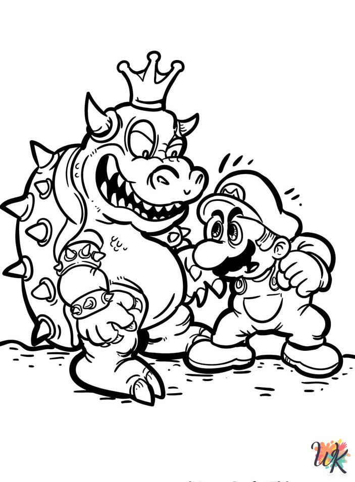 free full size printable Mario coloring pages for adults pdf