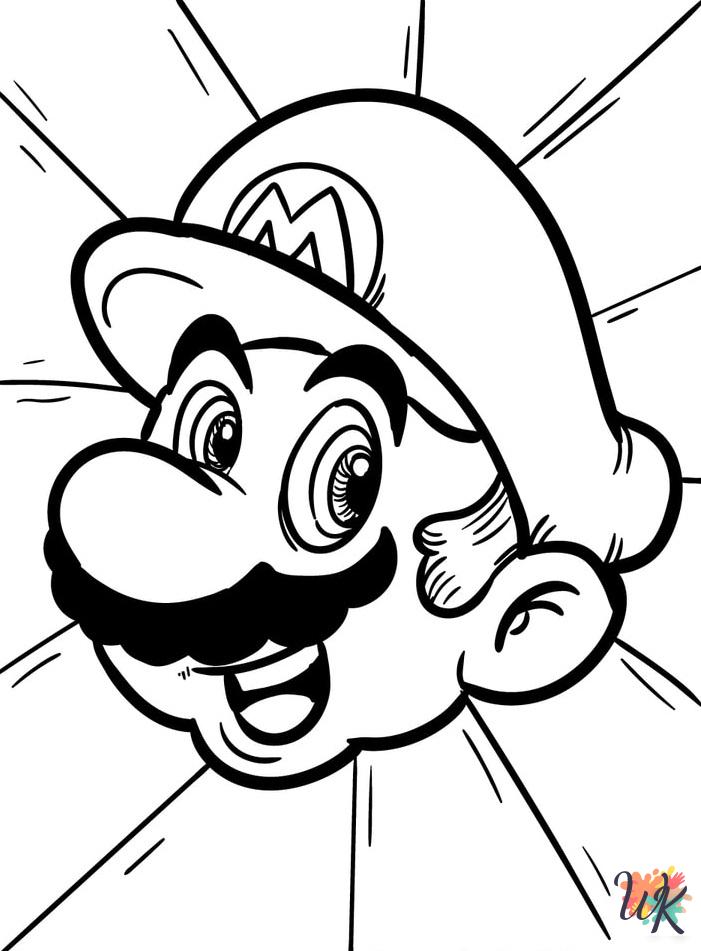 Super Mario coloring pages for adults easy