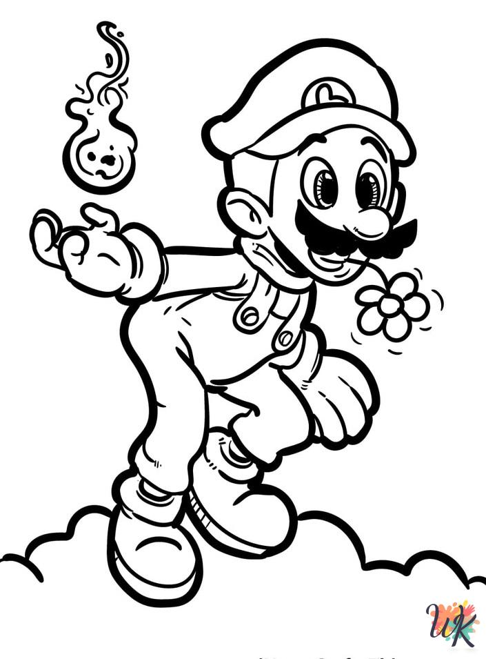 Mario themed coloring pages