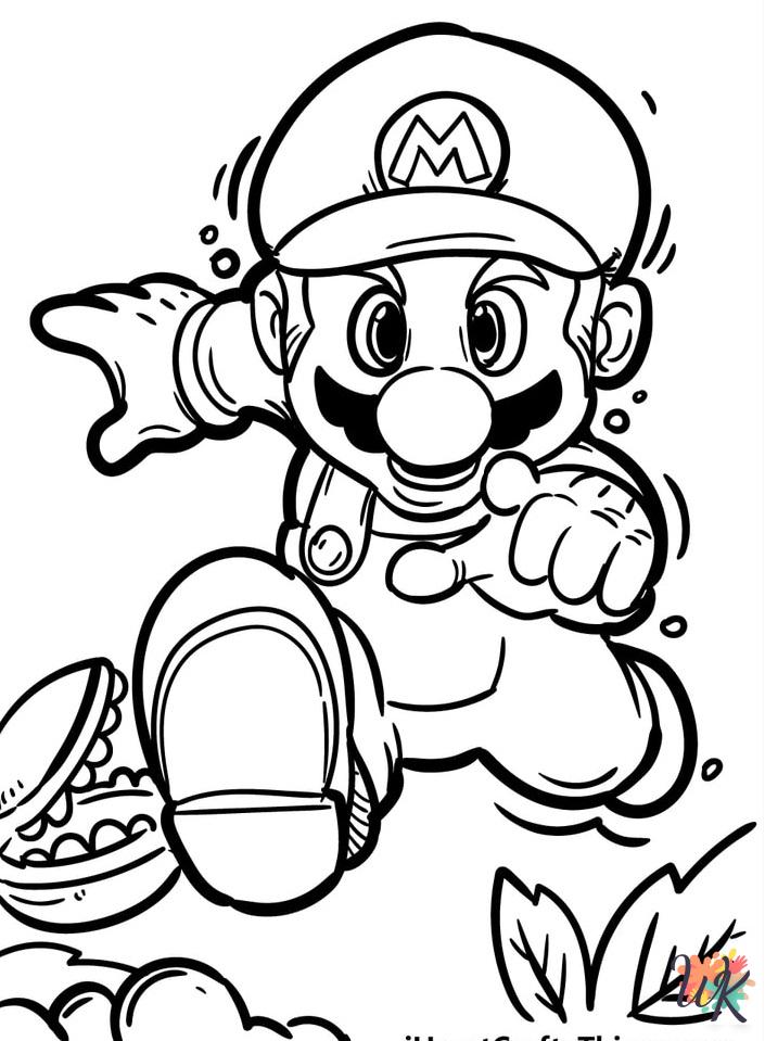kawaii cute Mario coloring pages