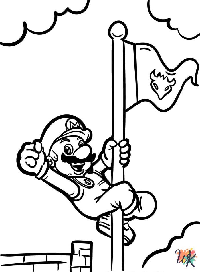 Mario coloring pages for adults easy