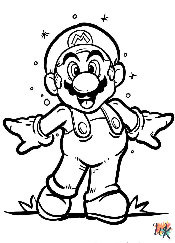 Mario coloring pages for preschoolers
