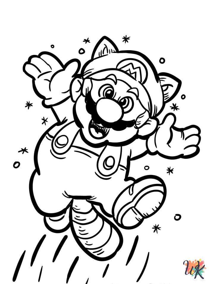 Super Mario coloring pages for preschoolers