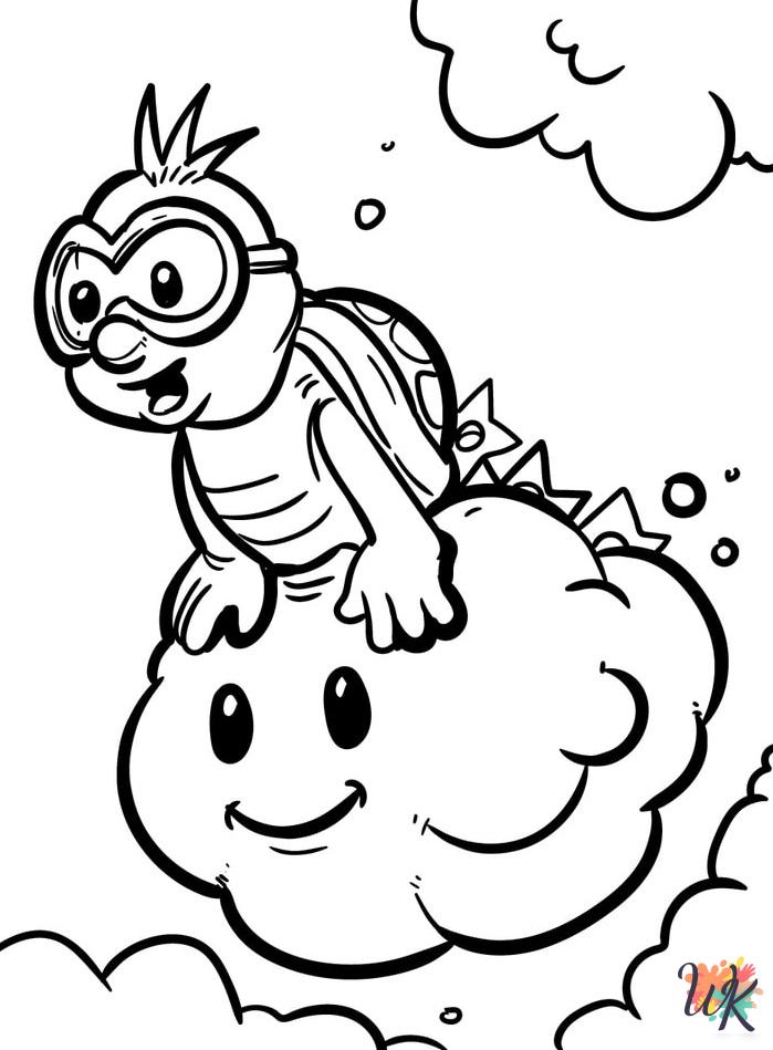 Super Mario cards coloring pages