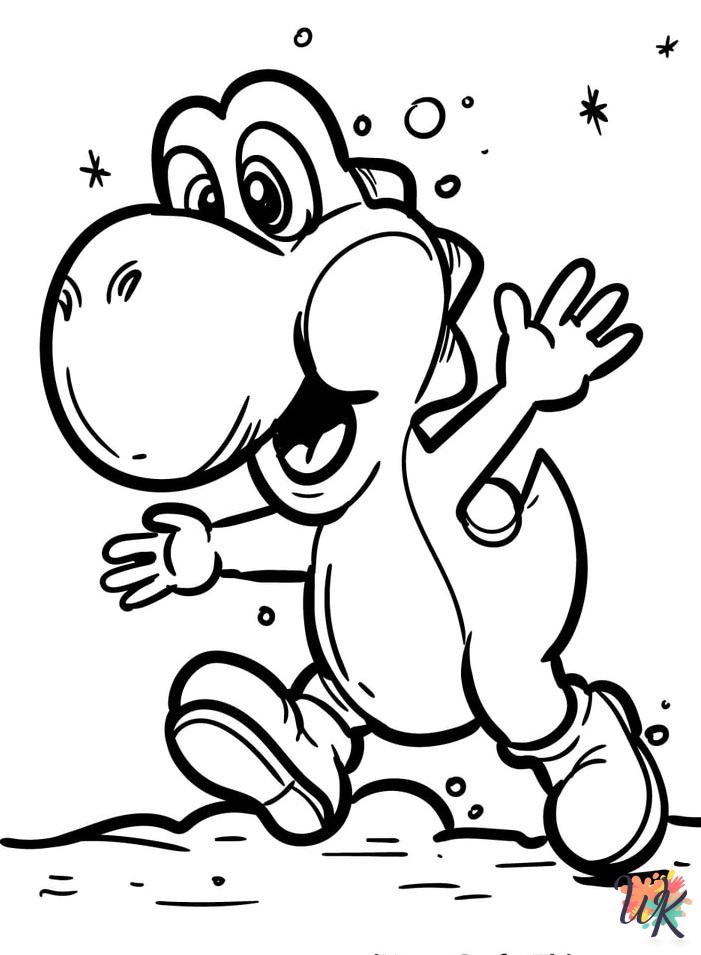 easy cute Super Mario coloring pages