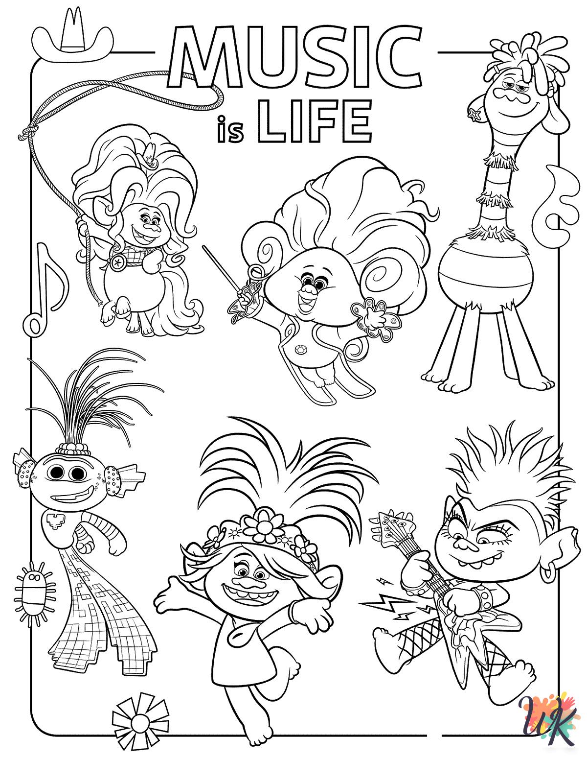 Trolls coloring pages free printable