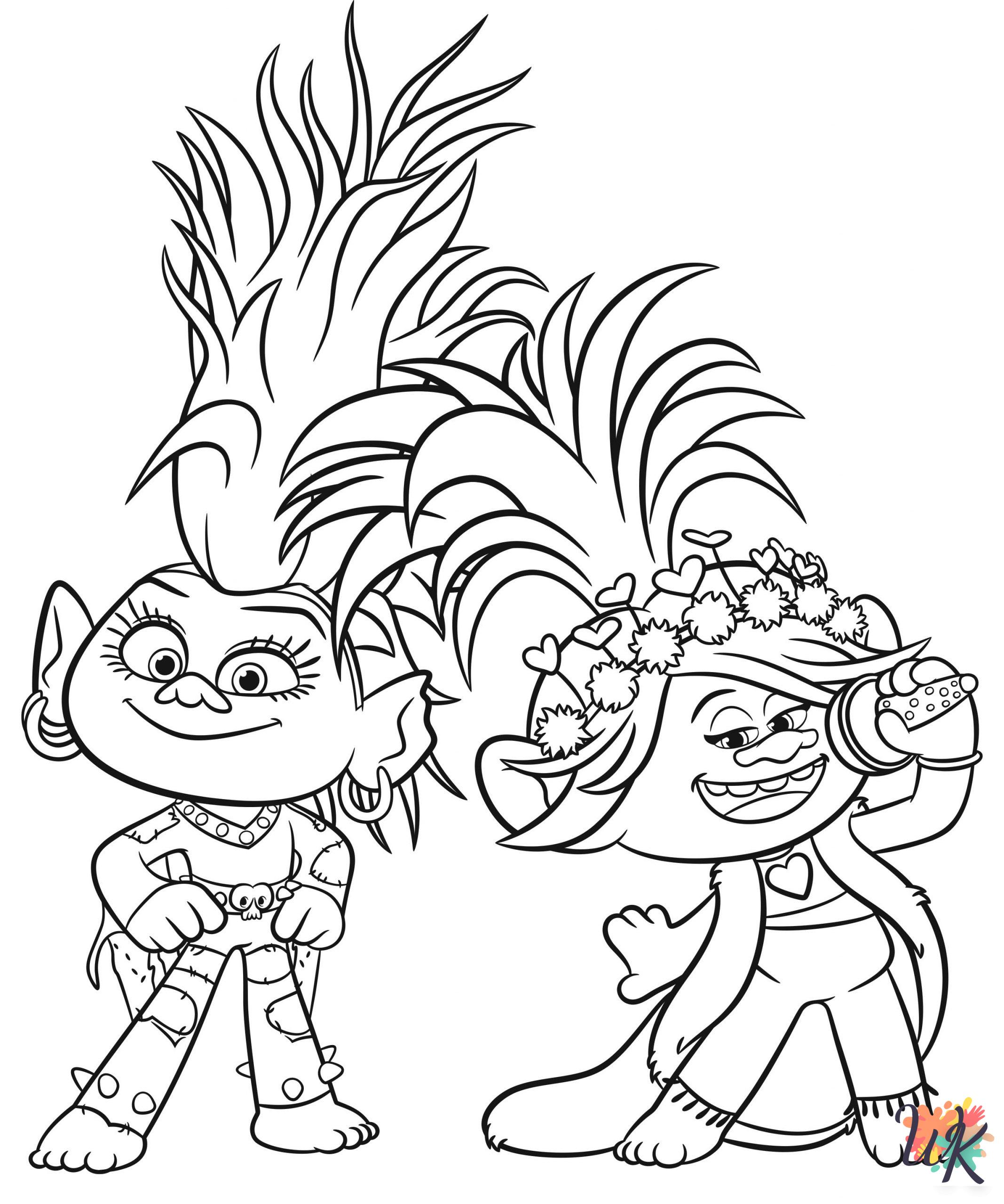 printable Trolls coloring pages for adults