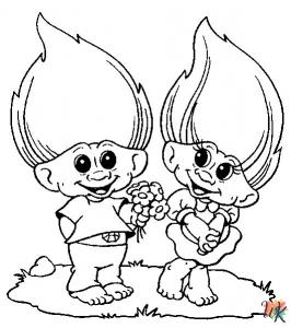 printable Trolls coloring pages for adults