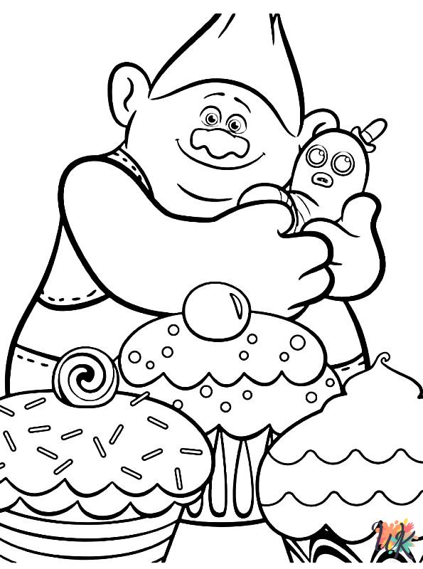 Trolls cards coloring pages