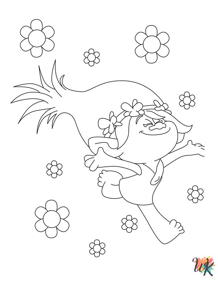 Trolls free coloring pages