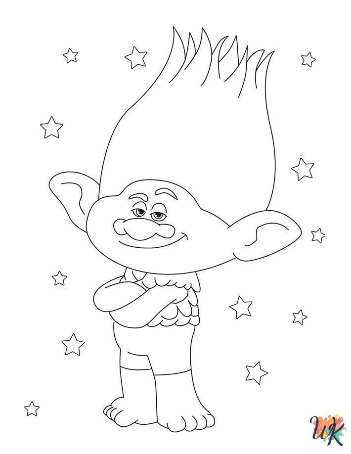 easy cute Trolls coloring pages