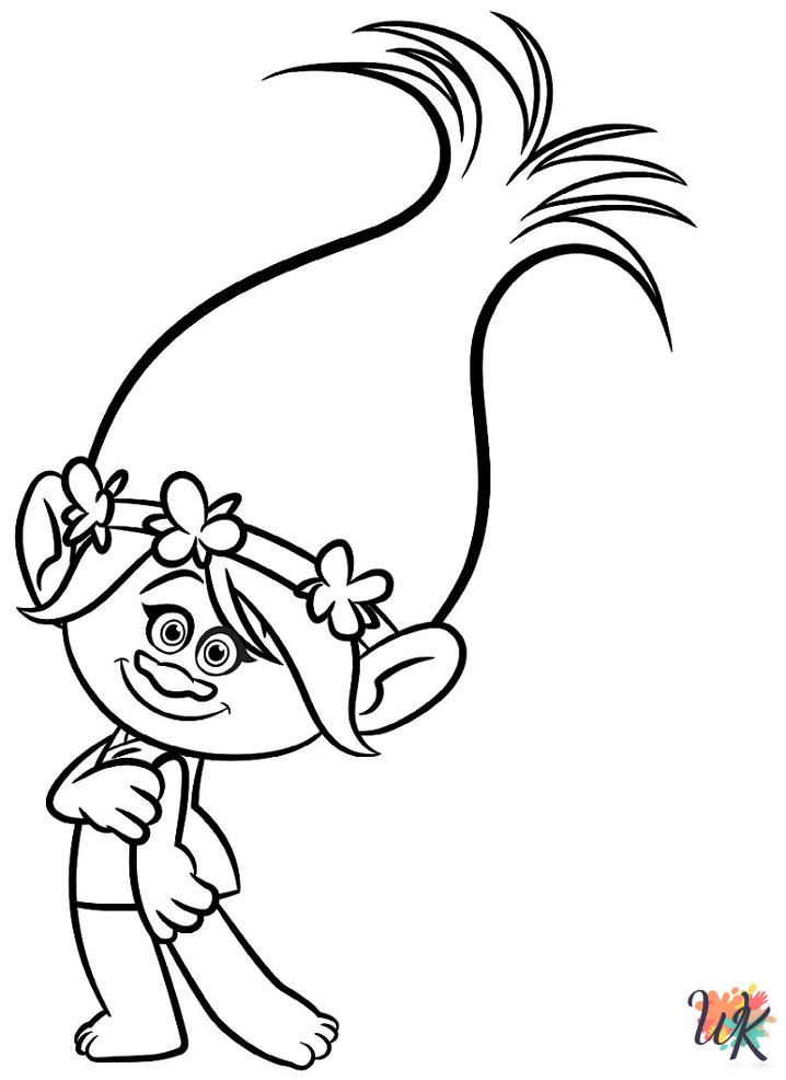 Trolls coloring pages easy