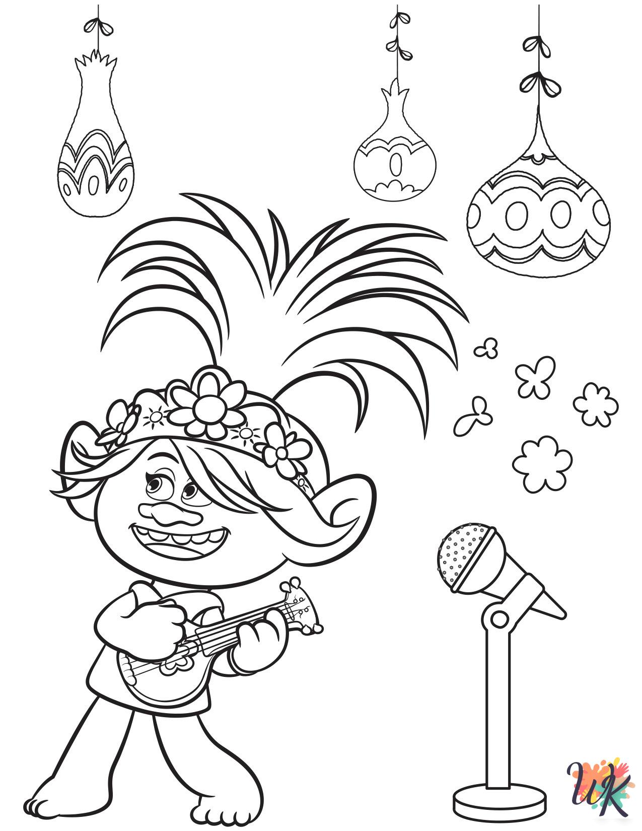 free adult Trolls coloring pages