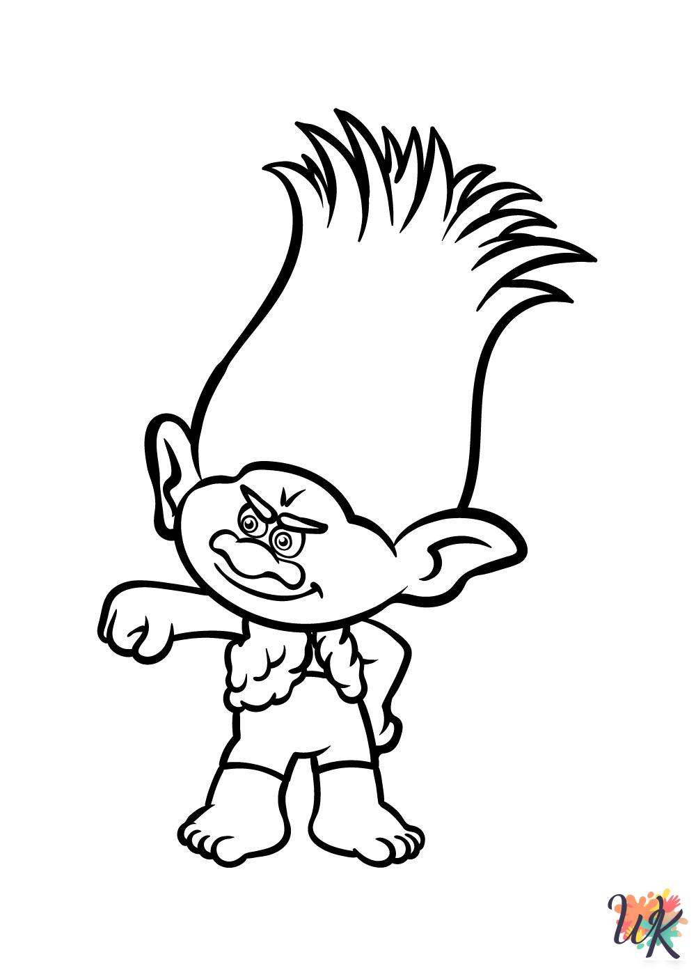 Trolls coloring pages for adults pdf