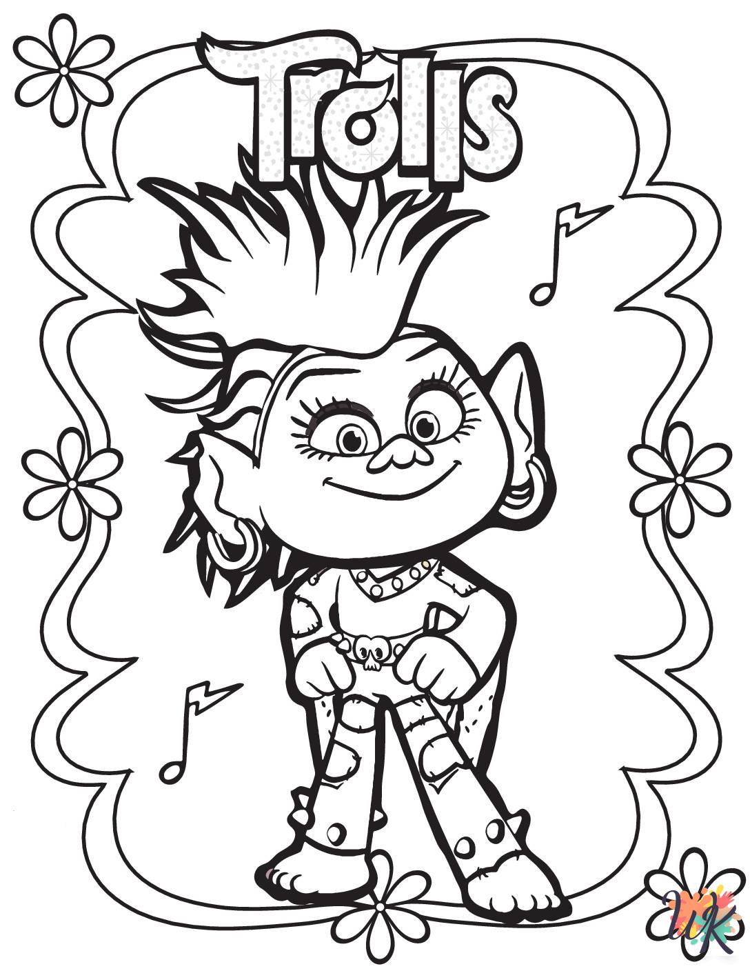 free Trolls printable coloring pages