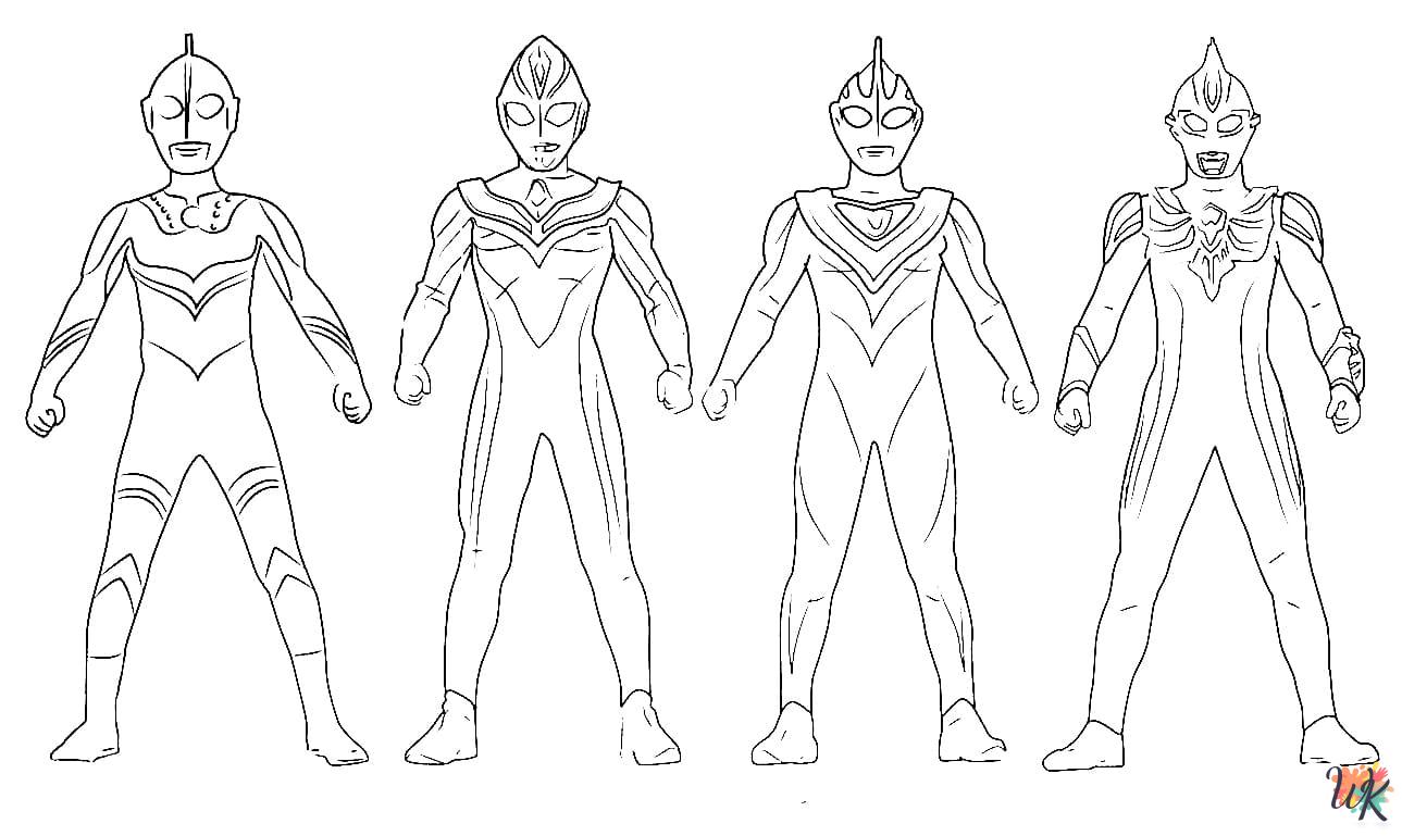free full size printable Ultraman coloring pages for adults pdf