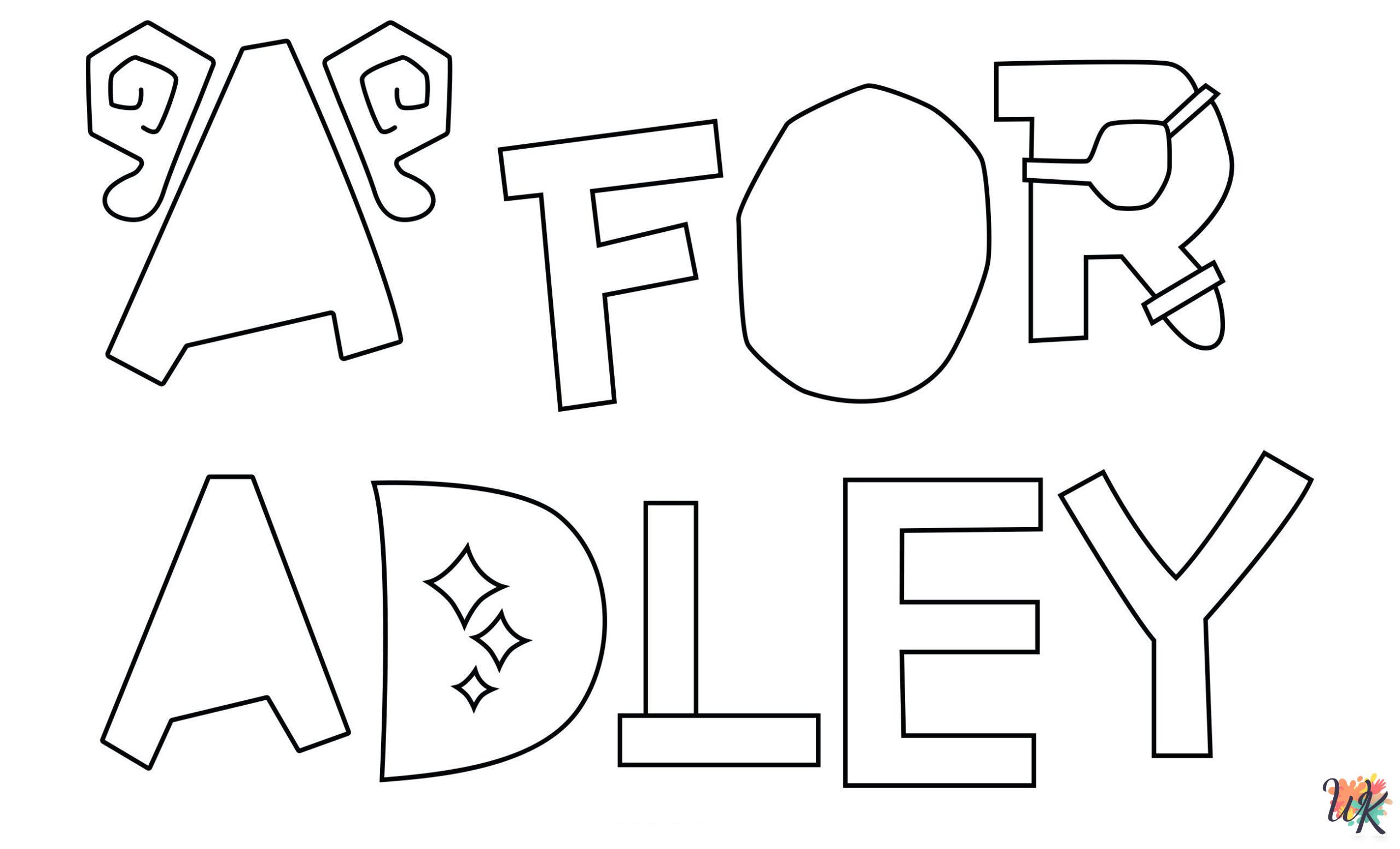 A For Adley themed coloring pages