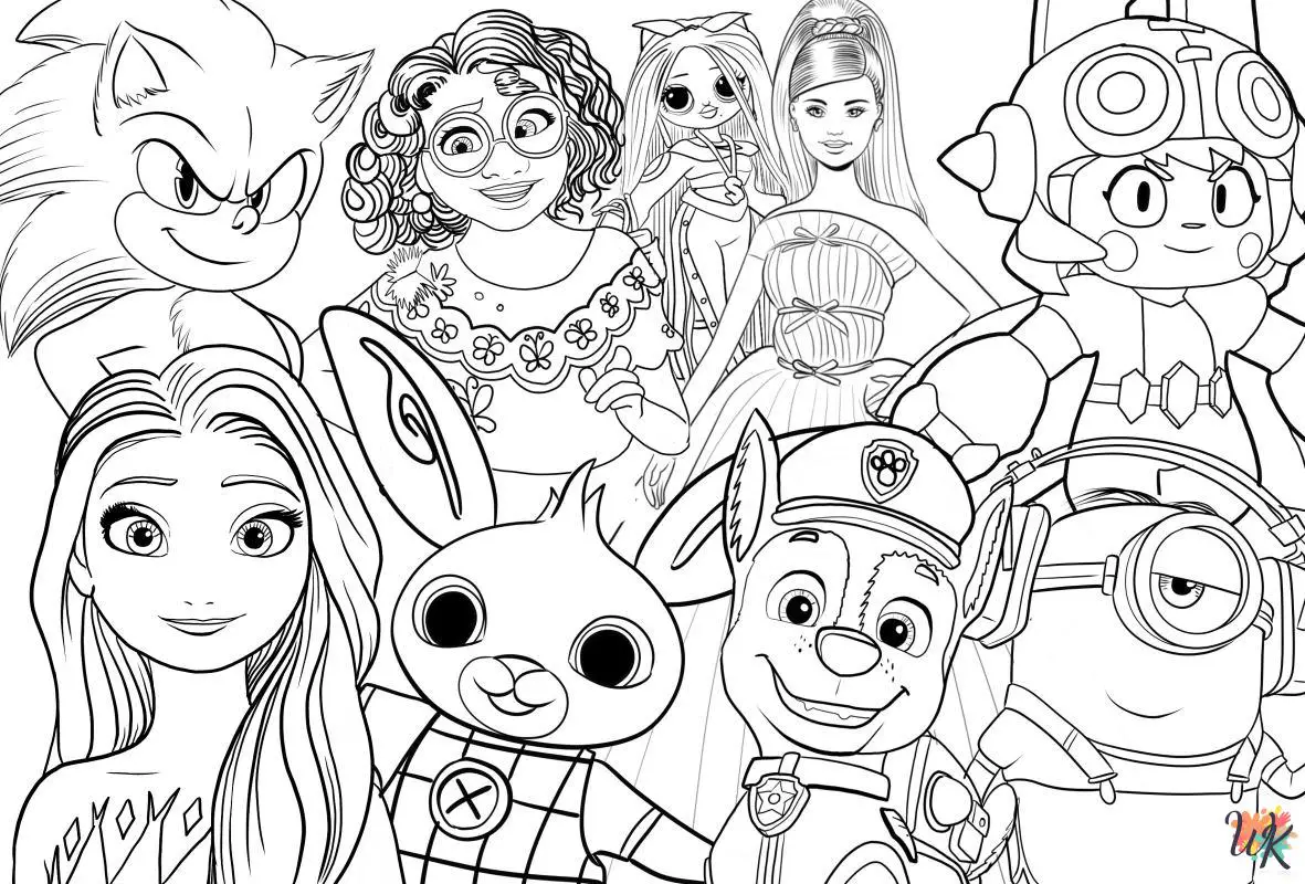 Cartoon Character Coloring Pages