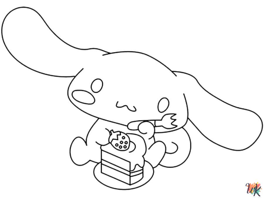 kawaii cute Cinnamoroll coloring pages