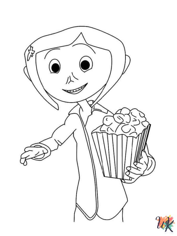 detailed Coraline coloring pages for adults
