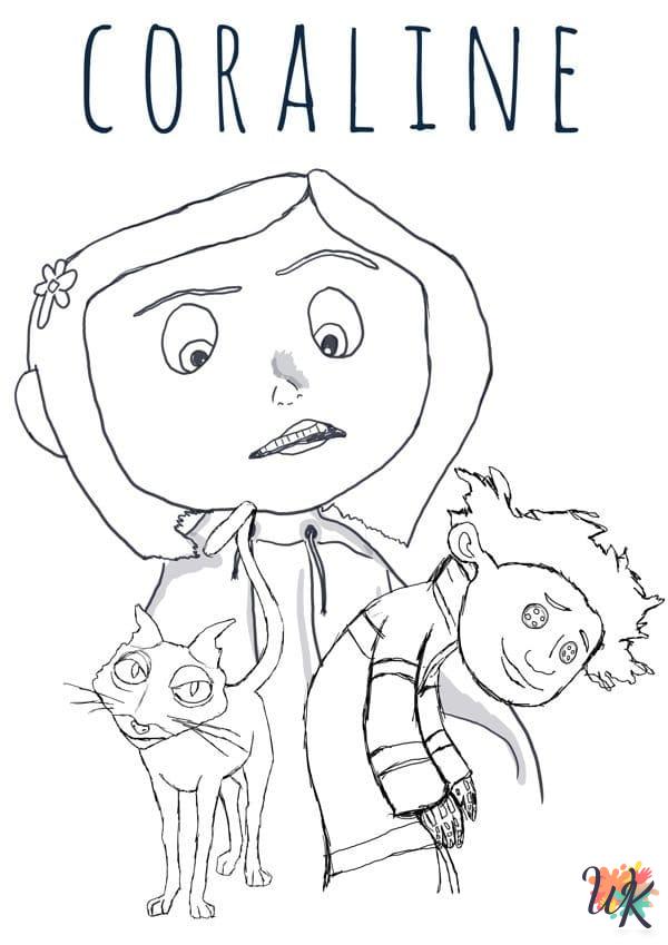 grinch cute Coraline coloring pages
