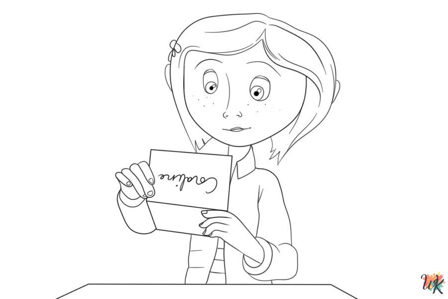 kawaii cute Coraline coloring pages 1