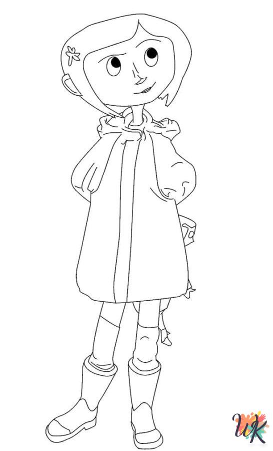 easy cute Coraline coloring pages