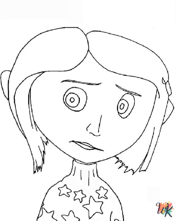 easy cute Coraline coloring pages