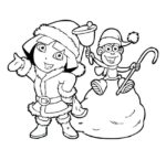12 Dora Christmas Coloring Pages For Kids - ColoringPagesWK