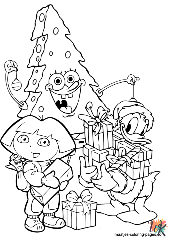 Dora Christmas coloring pages printable