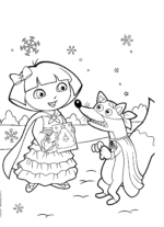 12 Dora Christmas Coloring Pages For Kids - ColoringPagesWK