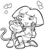 12 Dora Christmas Coloring Pages For Kids - ColoringPagesWK