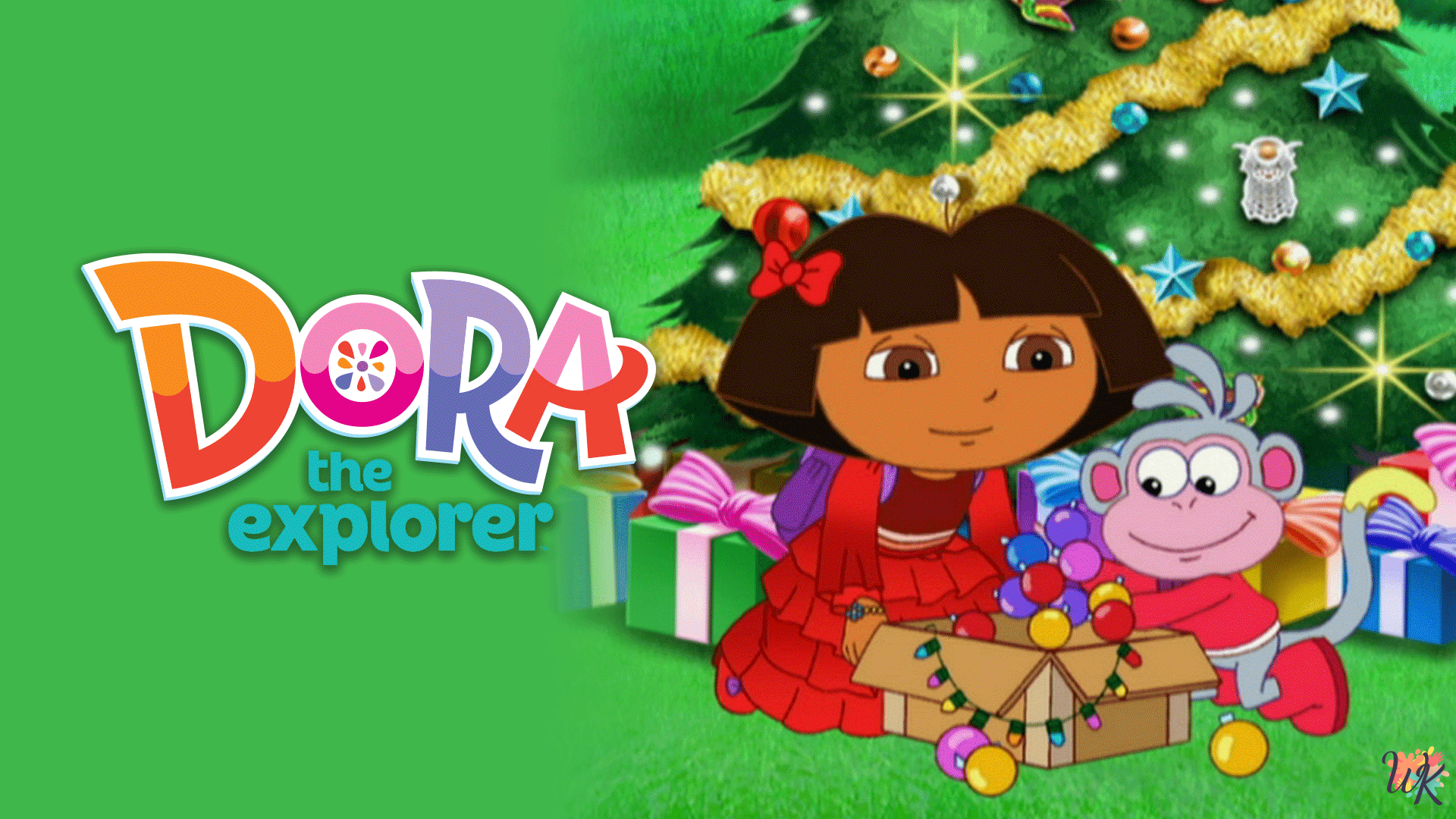 12 Dora Christmas coloring pages