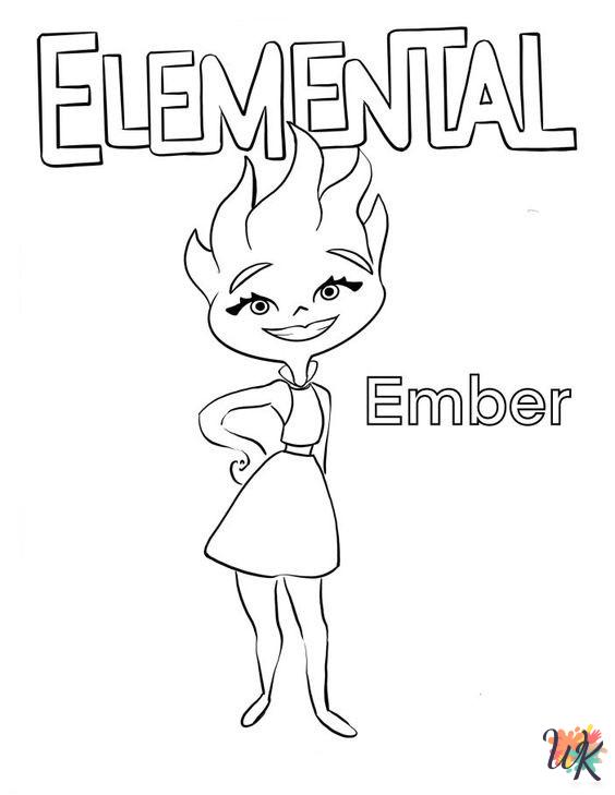 Elemental coloring book pages