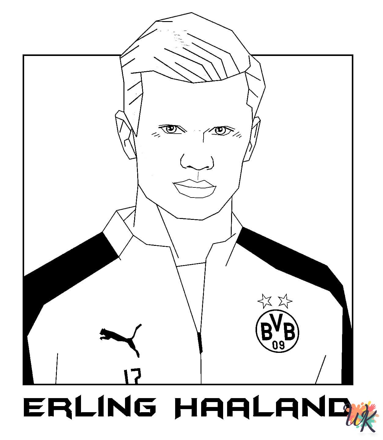 easy Erling Haaland coloring pages